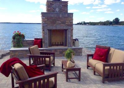 Outdoor Living Space with Custom Fireplace